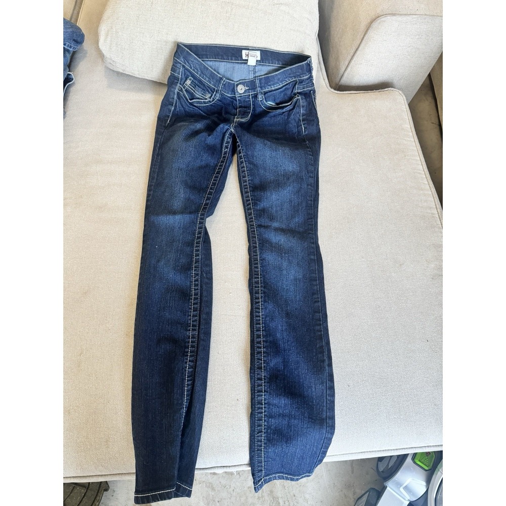 Mudd Jeans Womens Size 7 Dark Blue Stretch Bootcut / Straight Leg Denim
